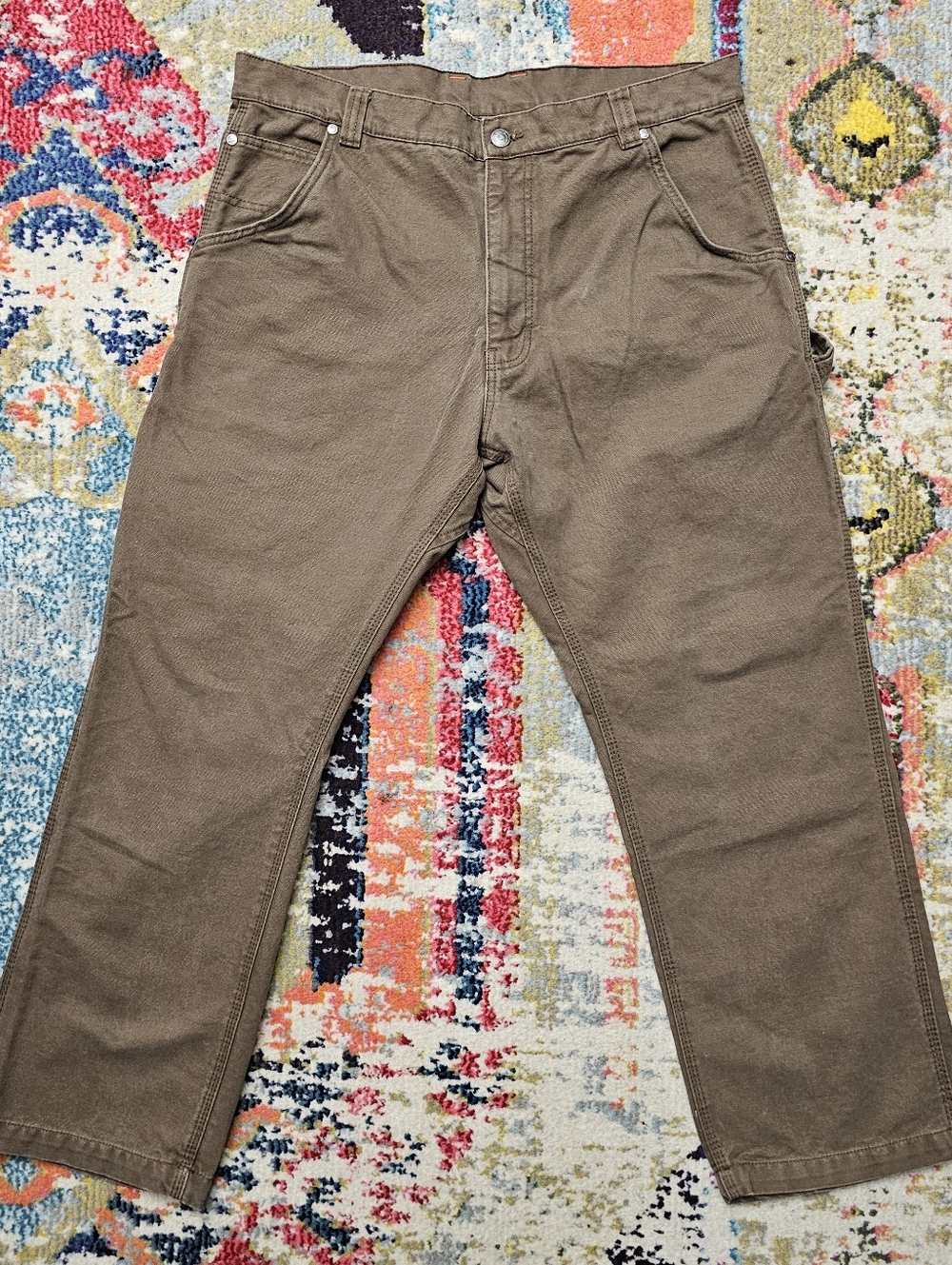 Craftsman Men's 38x30 Brown Carpenter 100% Cotton Denim Work Pants Straight Leg